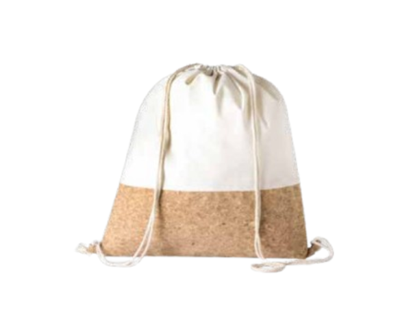 Cotton Drawstring Bags with Cork Base