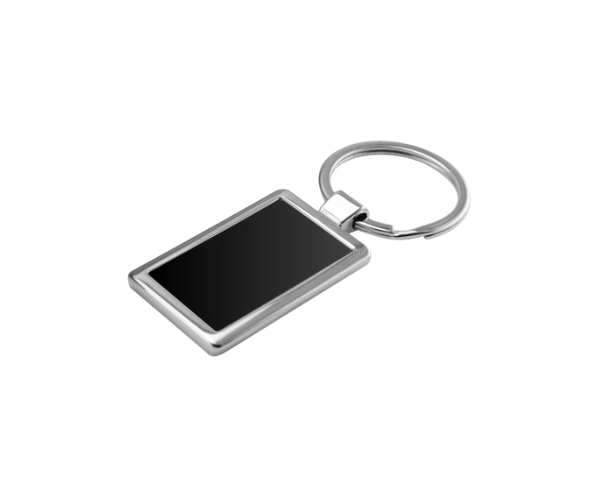 Rectangular (Black Plate) Metal Keychains