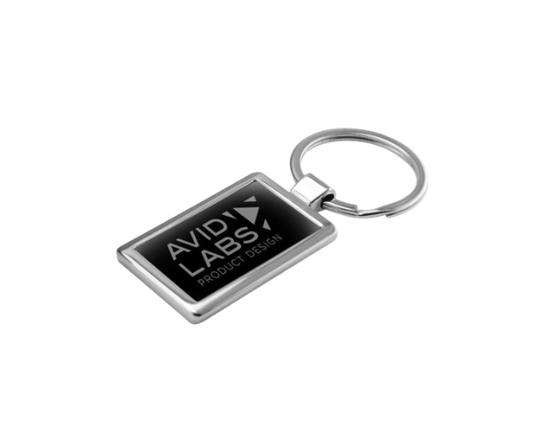 Rectangular (Black Plate) Metal Keychains