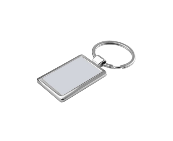 Premium Rectangular Silver Metal Keychains | Custom Laser Marking ...