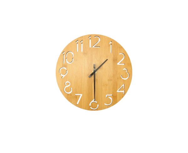 Round Bamboo Wall Clock